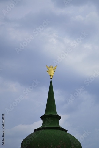 the dome of the monastery against the background of the sky