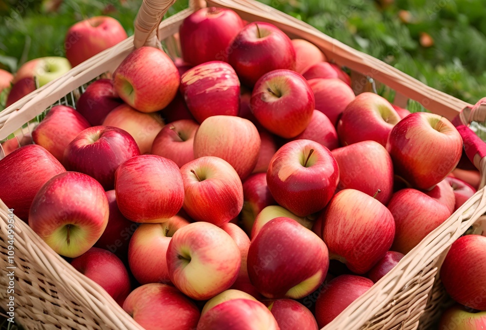 Vibrant red apples, eat an apple a day Vibrant red apples, eat an apple a day