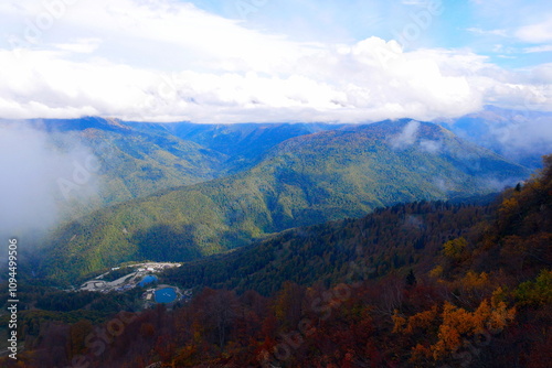 Krasnaya Polyana resort in Sochi. A ski resort in the Krasnodar Territory.