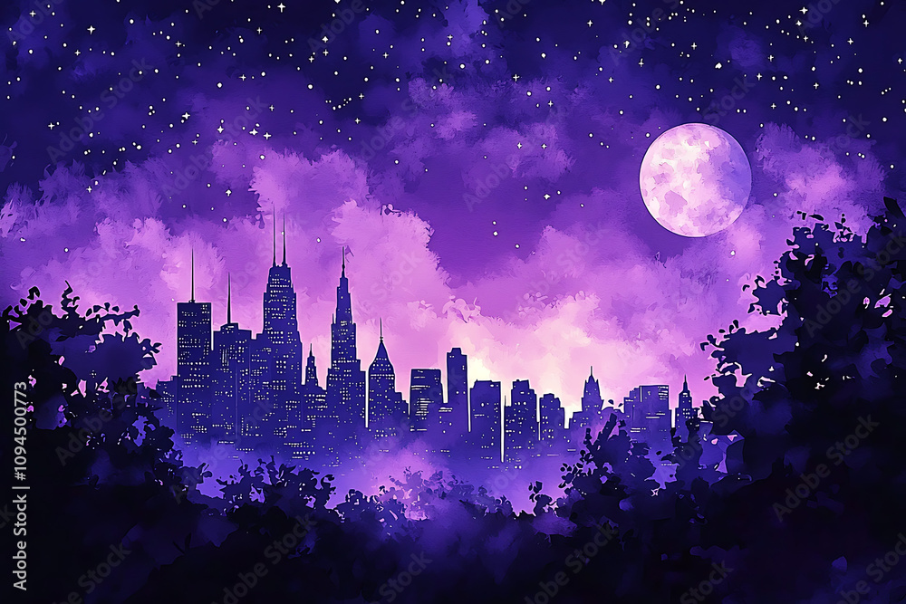full moon over the city full moon over the city