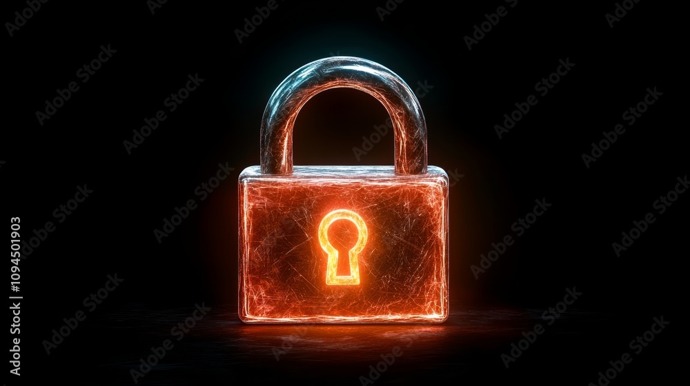 Glowing lock and key, illuminating security access in digital world enhance Glowing lock and key, illuminating security access in digital world enhance