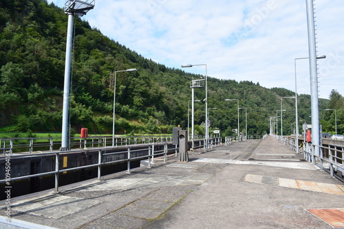 way across the Saar at the rive lock photo