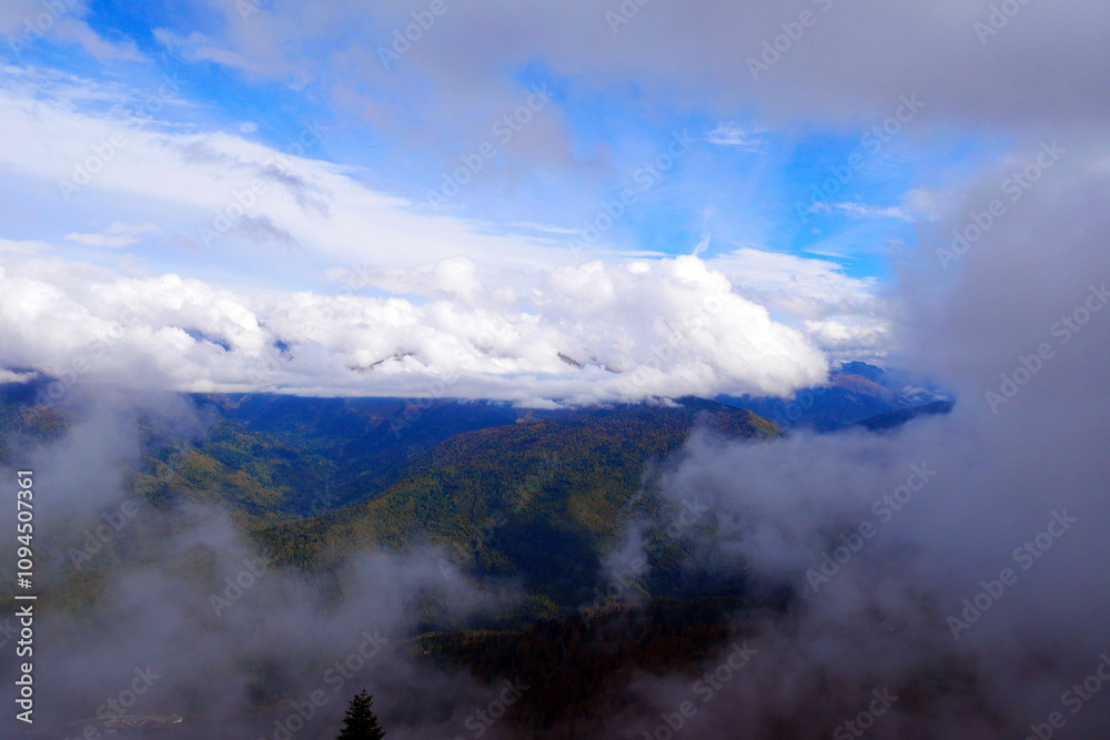 The Caucasus Mountains. A ski resort in the Krasnodar Territory. The Caucasus Mountains. A ski resort in the Krasnodar Territory.