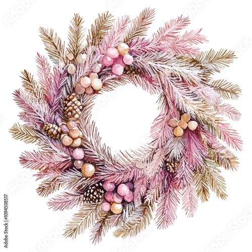 christmas wreath isolated on white