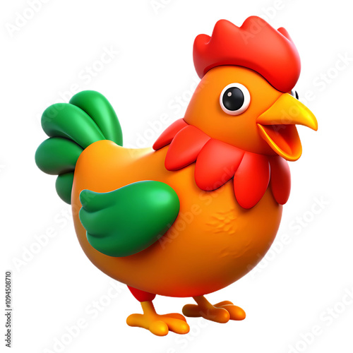 Tricolor Chicken 3D Illustration photo