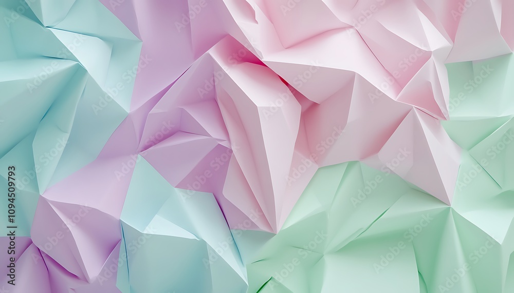 A colorful, abstract background of crumpled paper in pastel shades. A colorful, abstract background of crumpled paper in pastel shades.