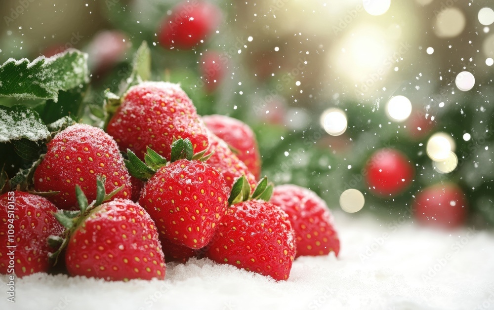 strawberry christmas background 