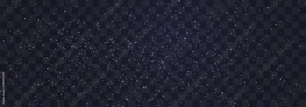 Stary night sky horizontal background. Night sky with stars png. Bright particles falling with star. Glittering particles on a transparent background. Light with flares Stary night sky horizontal background. Night sky with stars png. Bright particles falling with star. Glittering particles on a transparent background. Light with flares