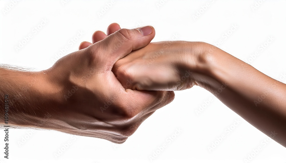 A close-up of two hands clasping in a gesture of connection. A close-up of two hands clasping in a gesture of connection.