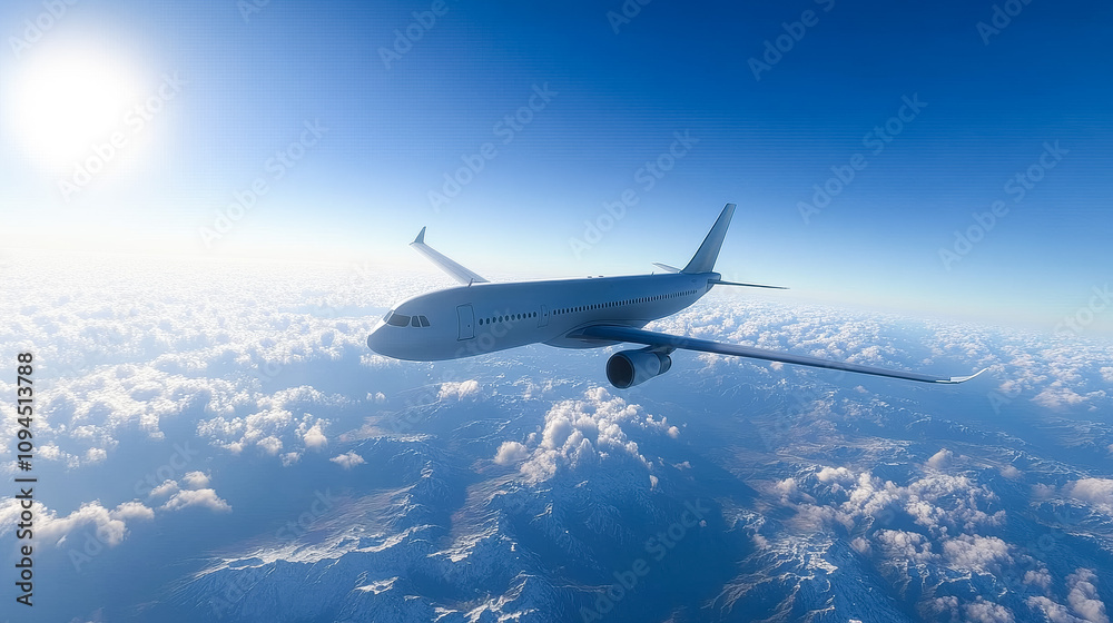 Obraz premium 空を飛ぶ飛行機