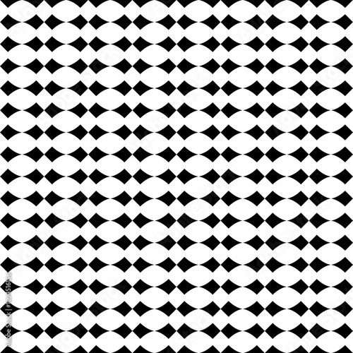 Seamless pattern with geometric motifs in black and white