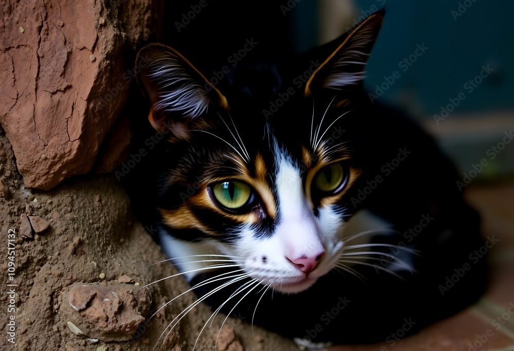 Fototapeta premium black and white cat