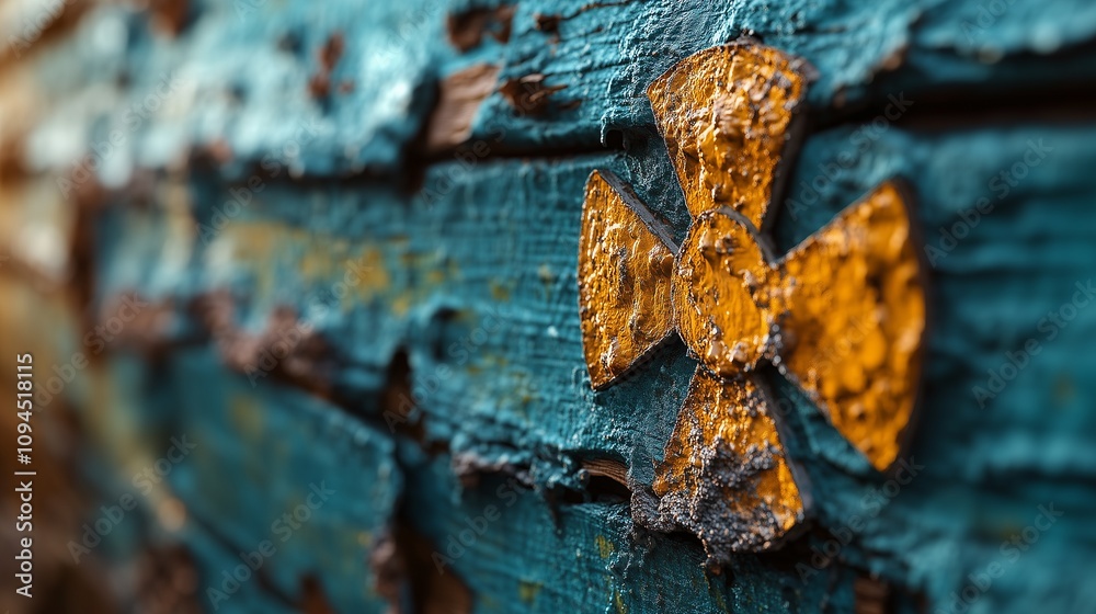 A close-up of a colorful, weathered wooden surface featuring an orange cross symbol, showcasing texture and paint peeling. A close-up of a colorful, weathered wooden surface featuring an orange cross symbol, showcasing texture and paint peeling.