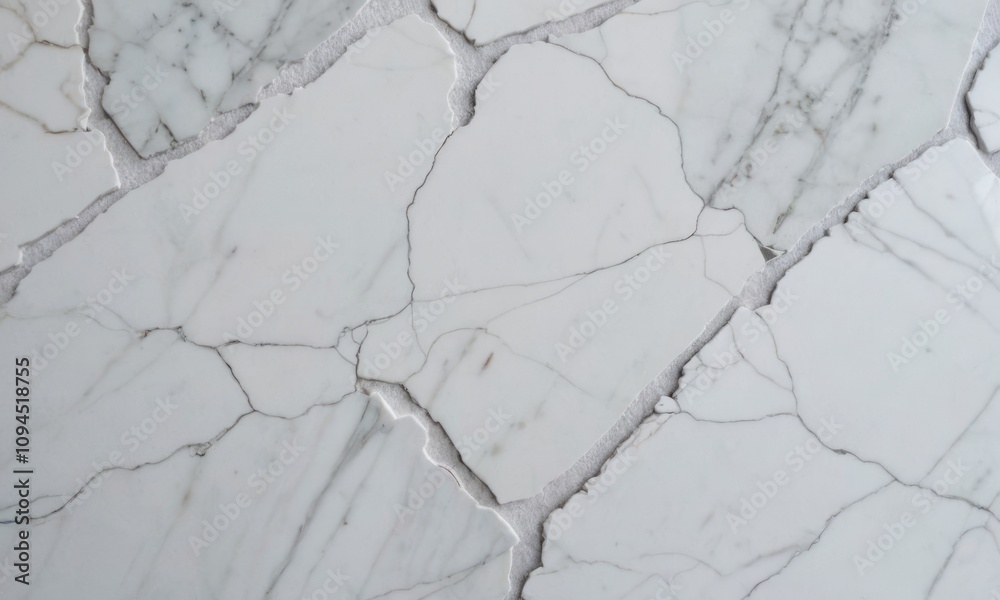 White marble made of fragments and with cracks White marble made of fragments and with cracks