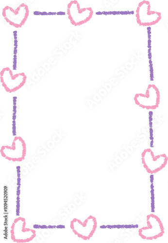 Doodle kids frame, hand drawn scribble decoration border for kindergarten or school album photo. Chidren crayon drawing. Cute color pencil ornament, 