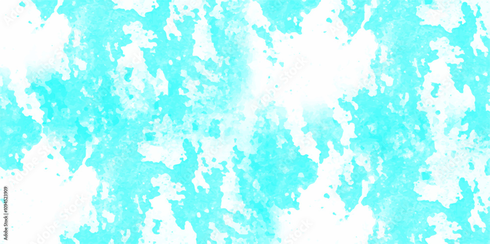 Fototapeta premium Abstract light blue grunge old damaged cracked paint wall background. Blue acrylic and watercolor textures on white paper background. Teal Sky distressed overlay with grainy, vivid textured