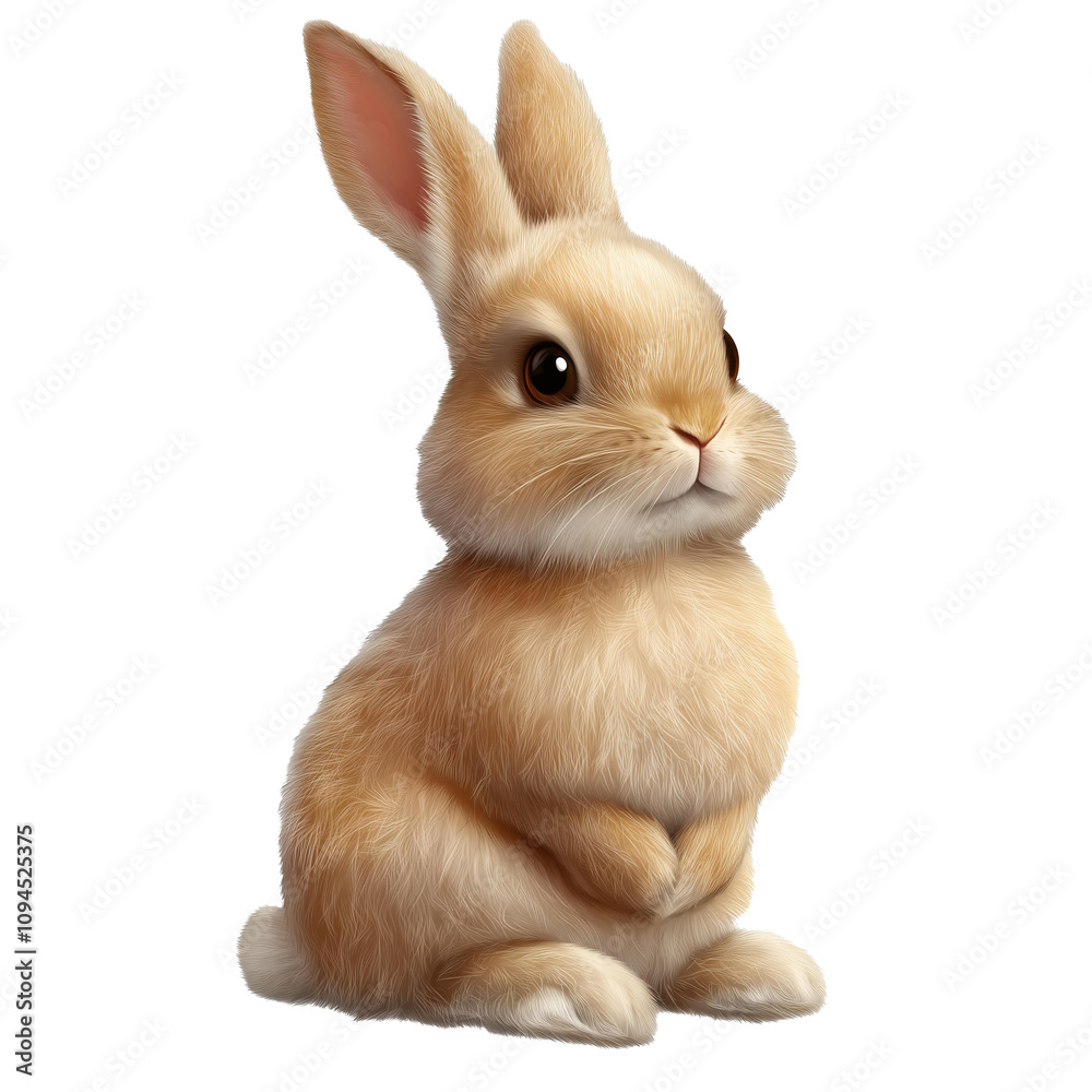 Fototapeta premium Cute Easter bunny png. transparent background isolated