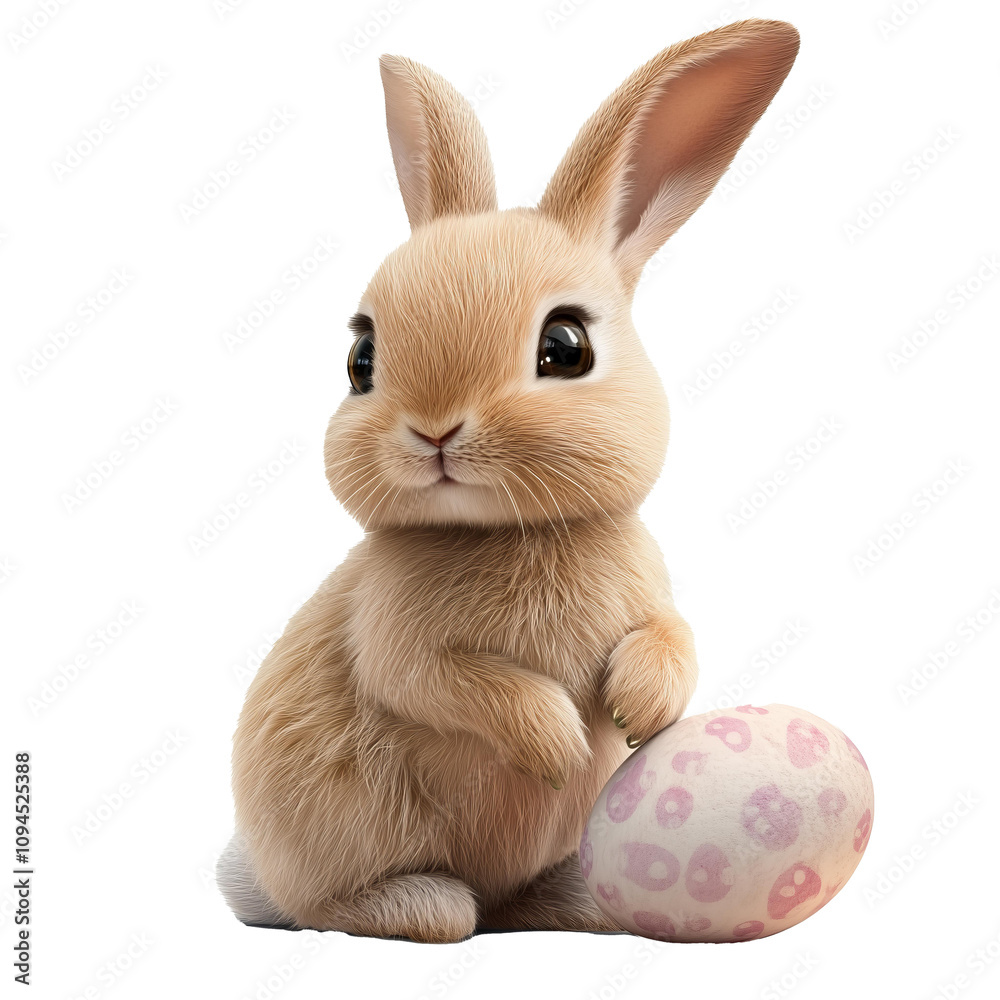 Fototapeta premium Cute Easter bunny png. transparent background isolated