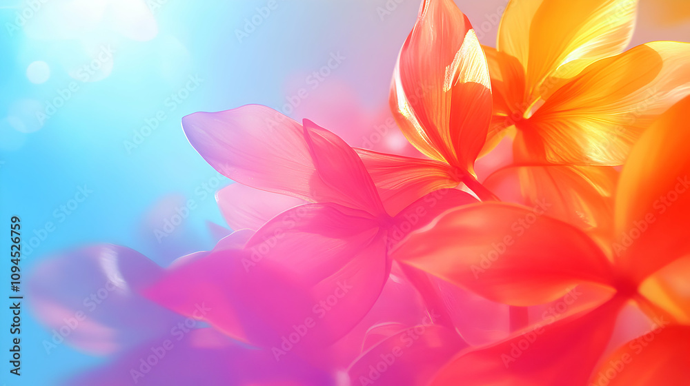 Vibrant Flower Petals Bloom in a Dreamlike, Abstract Background Vibrant Flower Petals Bloom in a Dreamlike, Abstract Background