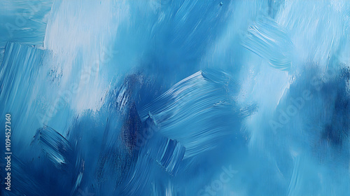 Abstract Blue and White Impasto Painting Texture Background