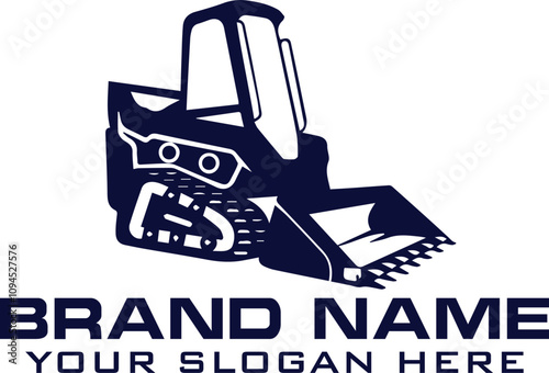 vector skid steer logo illustration, clean, strong and suitable for the construction vector logo design for download