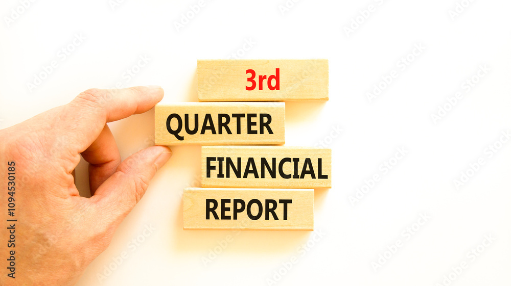 3rd quarter financial report symbol. Concept words 3rd quarter financial report on beautiful wooden blocks. Beautiful white background. Business 3rd quarter financial report concept. Copy space. 3rd quarter financial report symbol. Concept words 3rd quarter financial report on beautiful wooden blocks. Beautiful white background. Business 3rd quarter financial report concept. Copy space.