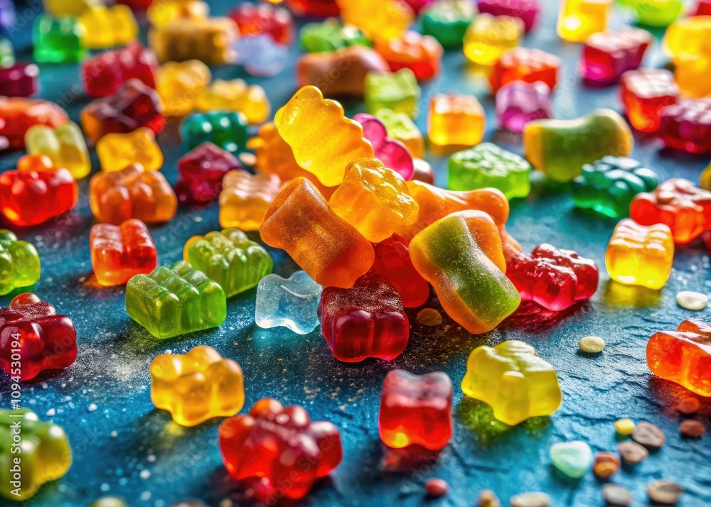 Vibrant and Colorful Gummy Bears: A Candid Capture of Jelly Candy Delight for Sweet Treat Enthusiasts Vibrant and Colorful Gummy Bears: A Candid Capture of Jelly Candy Delight for Sweet Treat Enthusiasts