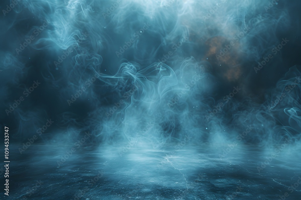 Mystical Ethereal Fog Over Water with Abstract Smoky Patterns for Fantasy Design