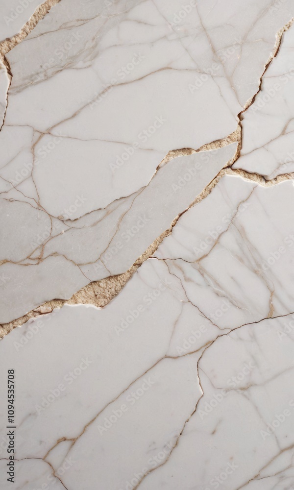 Obraz premium White marble made of fragments and with cracks