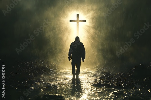 Christianity. Crucified with Christ, Christ lives in me, no longer I. (Galatians 2:20) photo