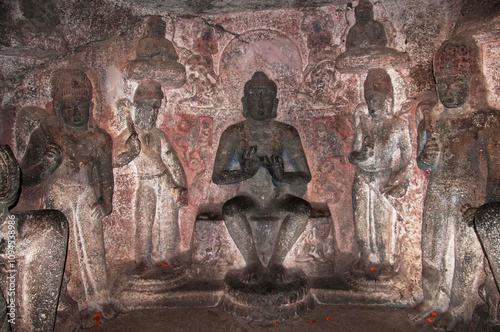 Photos Sculpture, Buddhist Caves, Pandav Leni, Nashik, Maharashtra, India, Asia