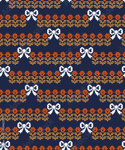 โloral seamless patterns orange flowers on dark background vector illustrations. It's a cute season wallpaper. Trendy textures design for paper, cover, fabric, print, and backdrop