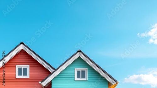 Wallpaper Mural Colorful modern homes against clear blue sky urban landscape photography Torontodigital.ca
