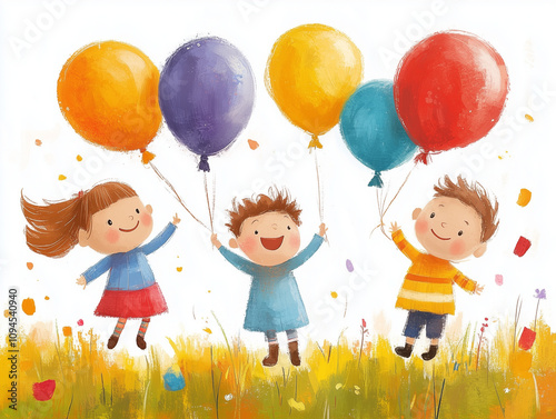 child with balloons