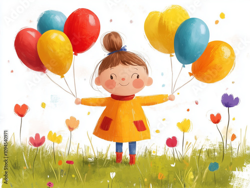 child with balloons