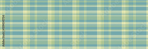 Track check seamless background, package fabric tartan textile. Crease plaid pattern texture vector in cyan and light colors.
