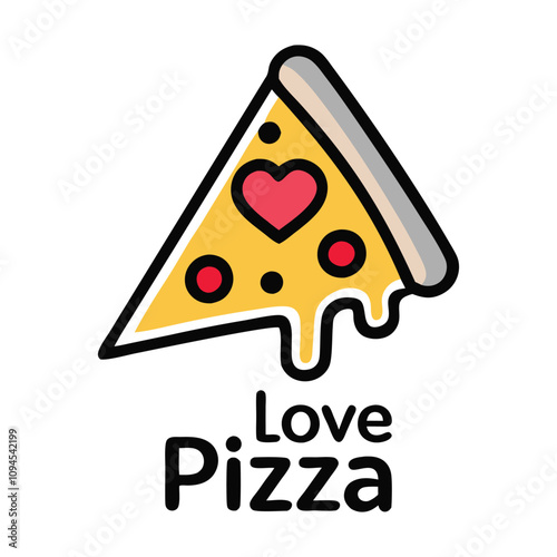 Love pizza logo vector for fast food cafe branding. photo