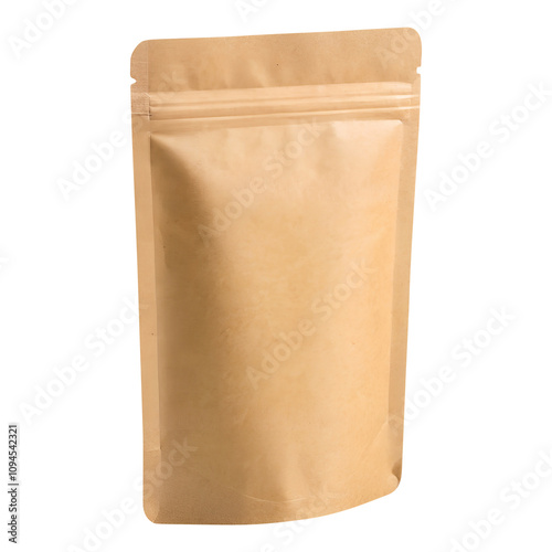 brown paper bag mockup 3d render icon in cartoon plastic style minimal isolated on transparent white background, clipping path