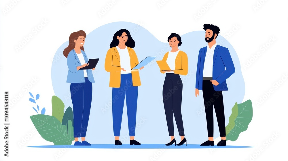 Diverse Group of Business Professionals Brainstorming and Collaborating in a Modern Office Setting Diverse Group of Business Professionals Brainstorming and Collaborating in a Modern Office Setting
