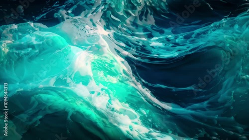 Abstract blue ocean sea water waves marine loopable scene