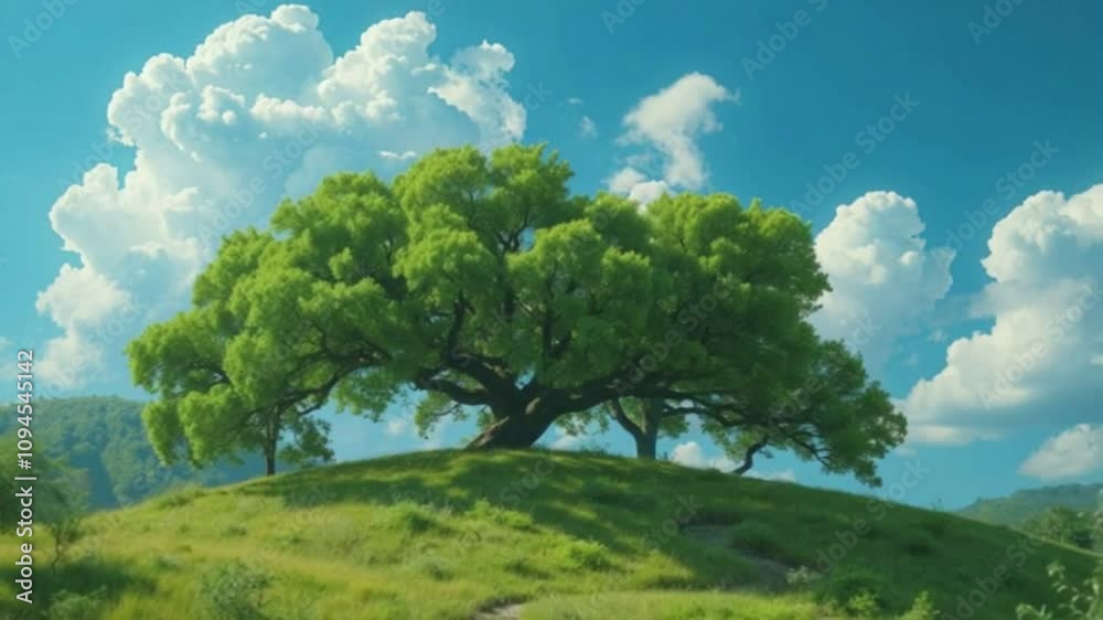 Enchanting hilltop view showcasing nature's serenity and breathtaking vistas Enchanting hilltop view showcasing nature's serenity and breathtaking vistas