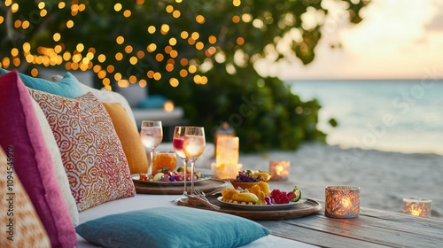 Romantic dinner by the beach maldives food photography sunset relaxation