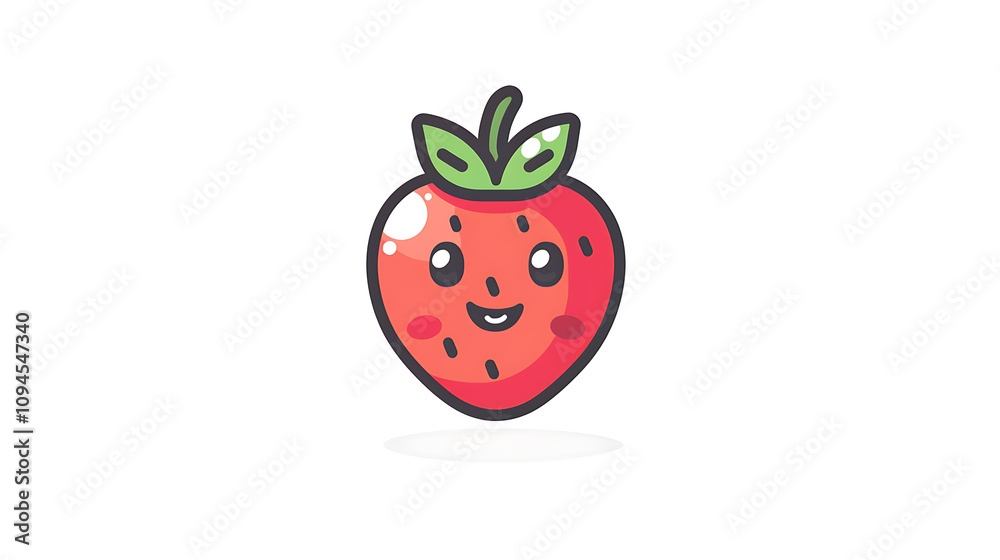 cute strawberry logo, logo design of a cute red strawberry character in simple vector graphics with flat colors and a smiling expression on a white background cute strawberry logo, logo design of a cute red strawberry character in simple vector graphics with flat colors and a smiling expression on a white background