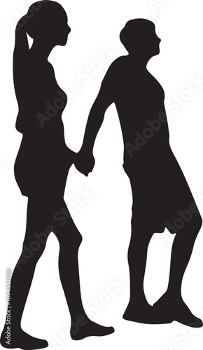 Vector Silhouette Collection: Clean and Bold Designs Collection Back view of walking young couple