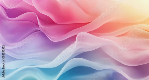 Colorful fabric waves create a soft and dreamy background for various creativ...