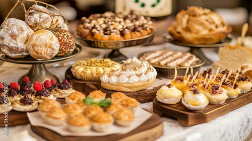 Whimsical Dessert Buffet from Various Cultures