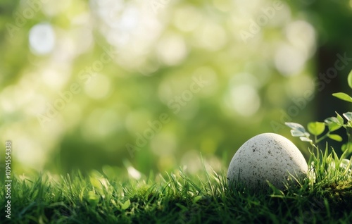 Natural garden setting featuring smooth stones and vibrant greenery at sunrise