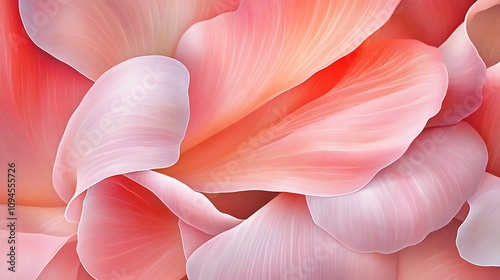 Delicate Pink Flower Petals in a Close-Up Digital Painting. AI Generated