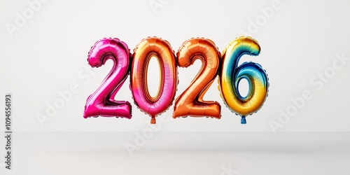 2026 as inflatable balloons ready for the new year party or celebration of new beginnings