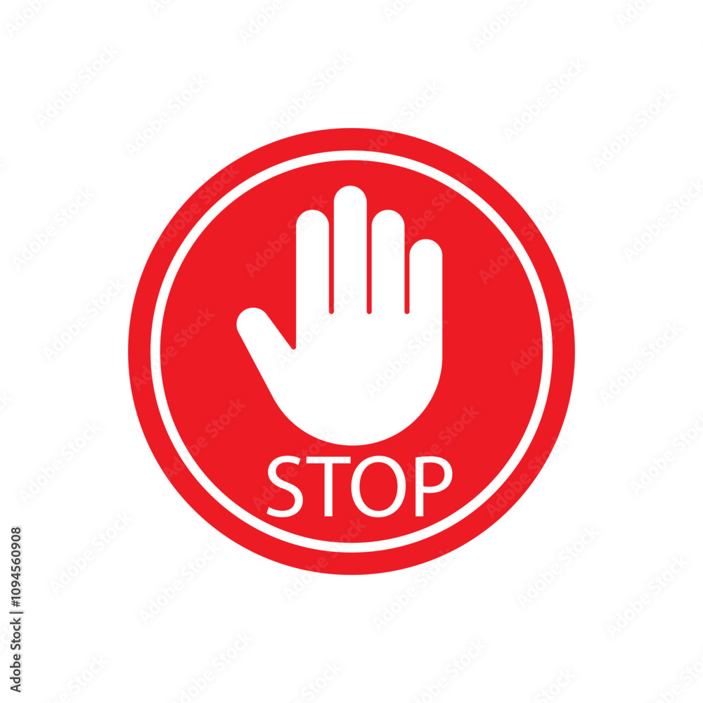 Stop hand icon vector. Do not touch illustration sign. Hand forbidden symbol. Stop hand icon vector. Do not touch illustration sign. Hand forbidden symbol.